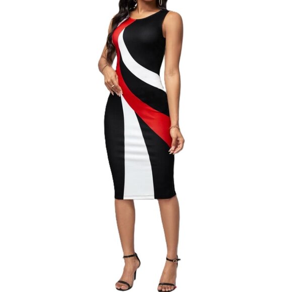 💥3/$30💥NWOT - Colorblock Geometric Bodycon Dress – Size XL - Picture 1 of 11